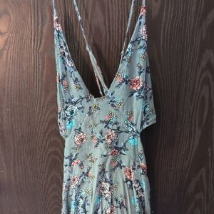 HOMAGE Floral Backless Dress
